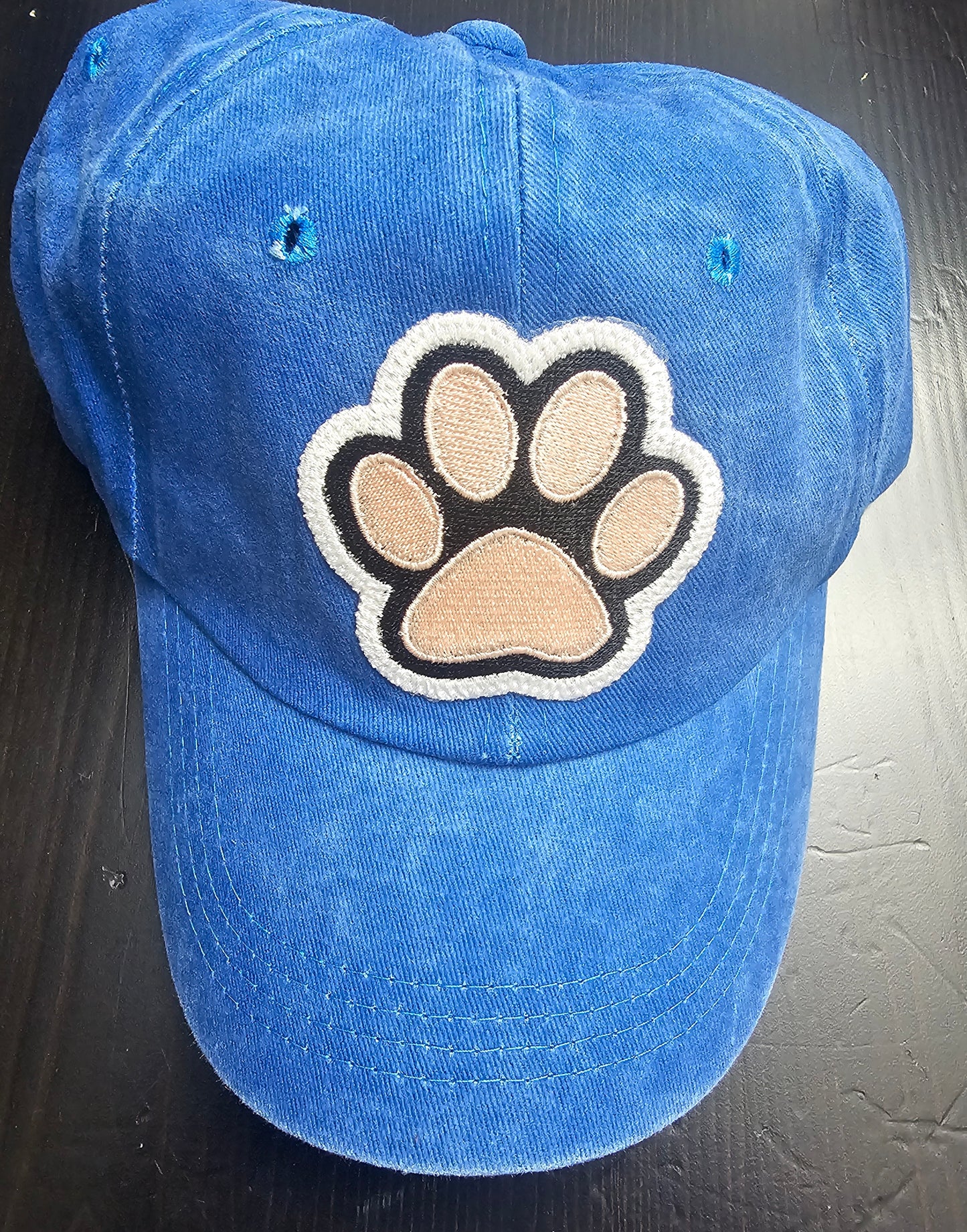 Blue Denim Paw Print Cap