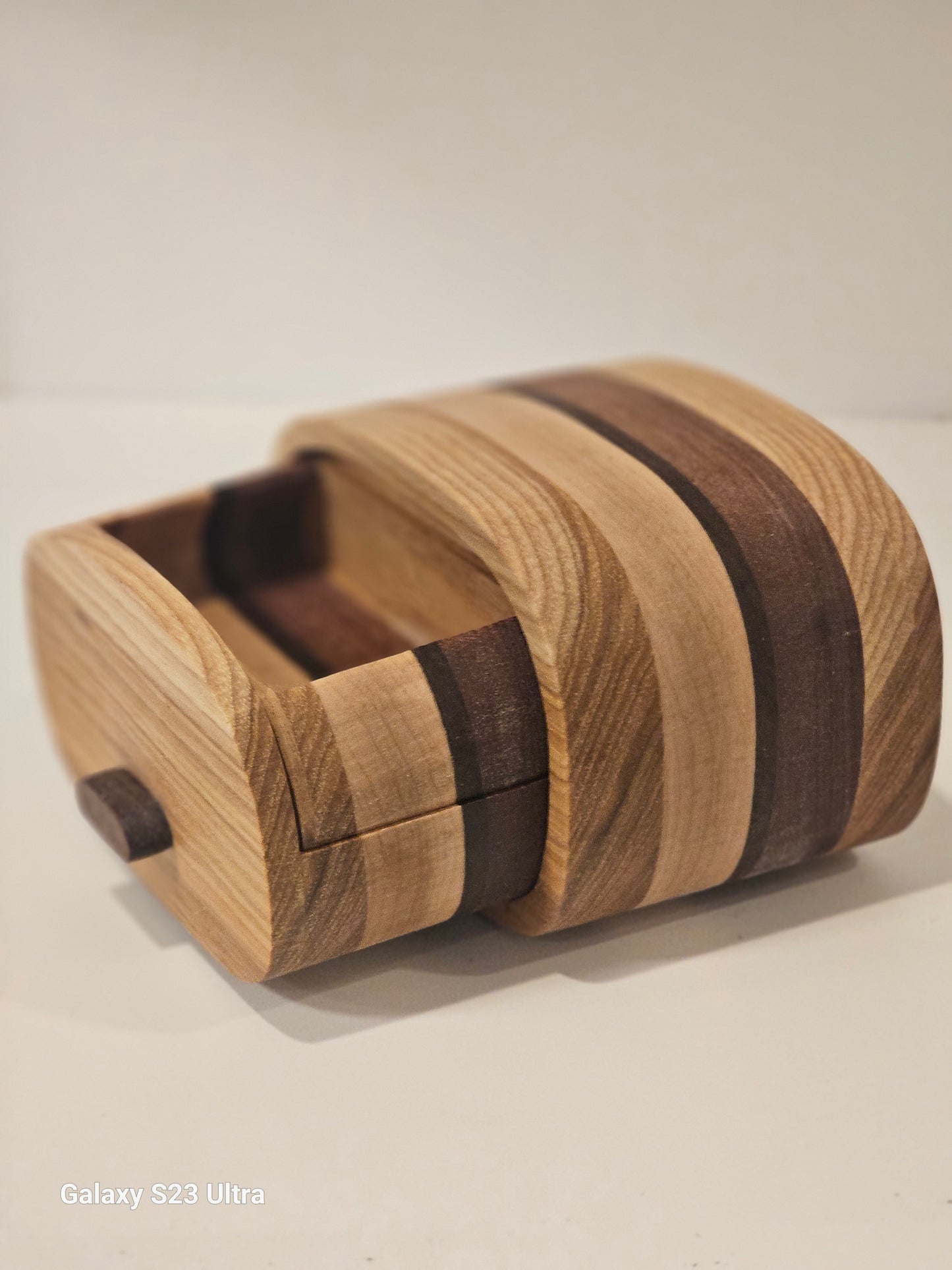 Handcrafted Wooden Bandsaw Box – Dual Drawer Design