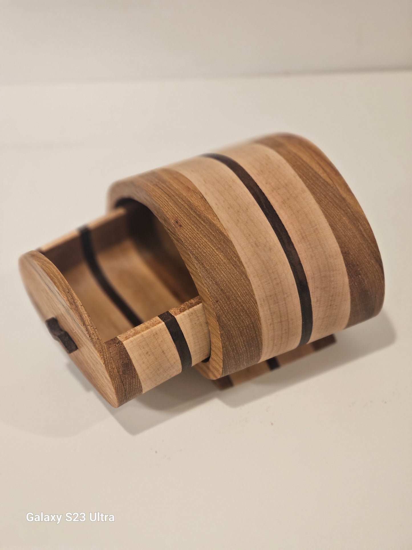 Handcrafted Wooden Bandsaw Box – Barrel Style