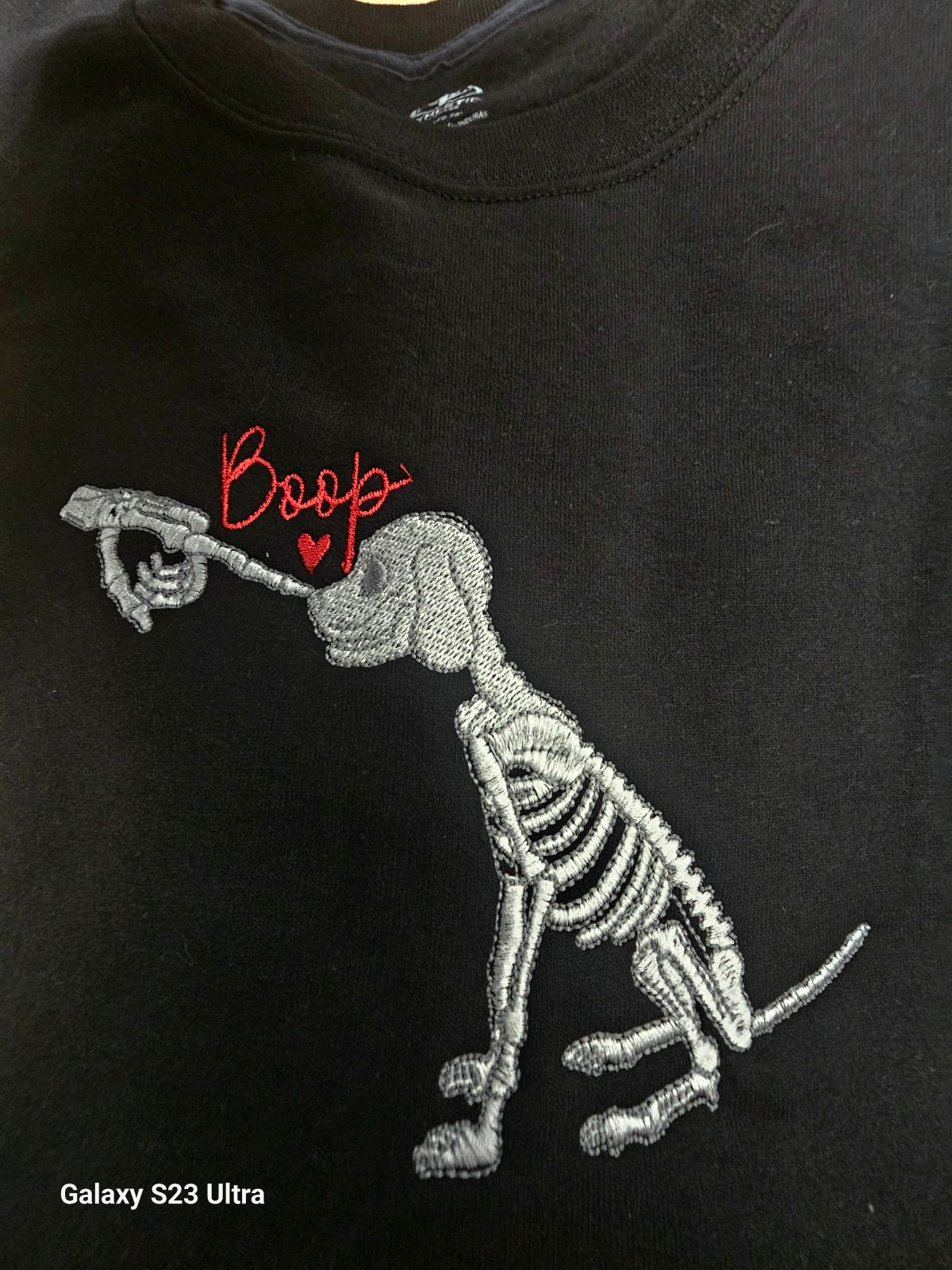 🐾 “Boop” Skeleton Dog Embroidered Sweatshirt 🖤