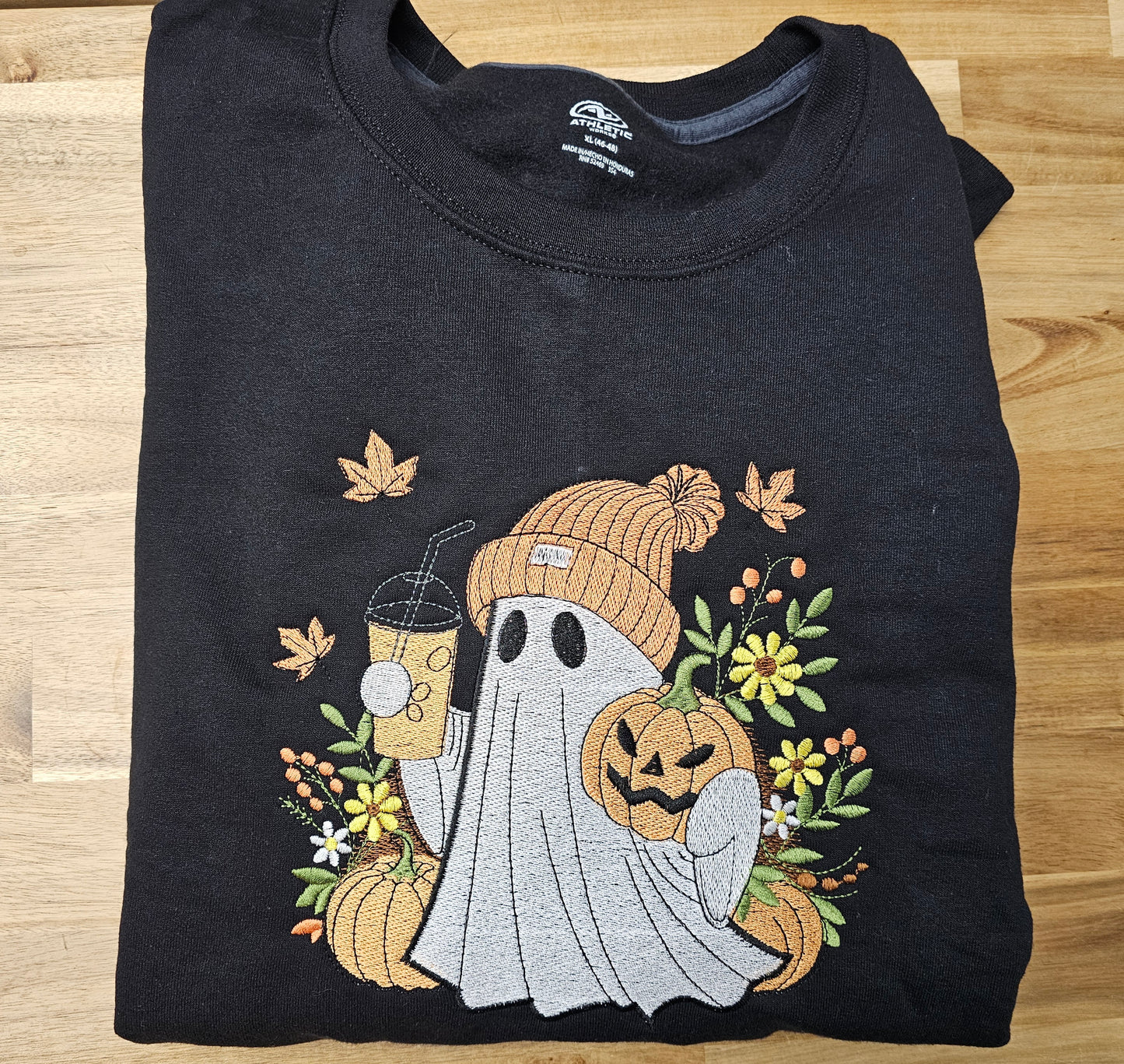Embroidered Fall Ghost Sweatshirt