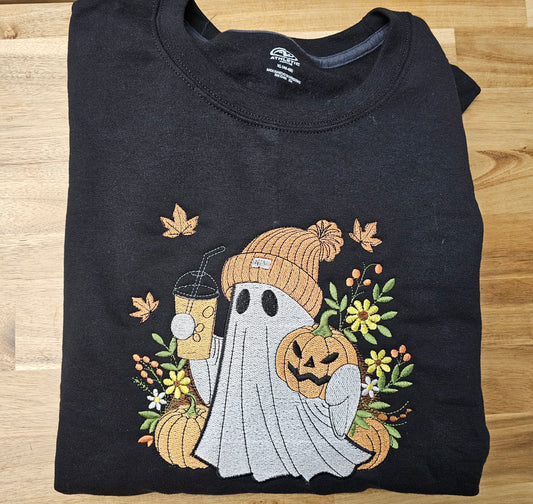 Embroidered Fall Ghost Sweatshirt