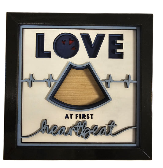 Love at First Heartbeat Ultrasound Frame
