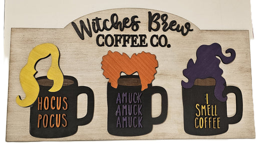 Witches Brew Coffee Co. Wooden Sign