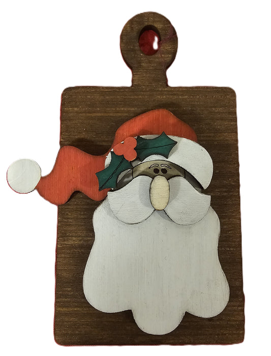 Santa cutting board ornament