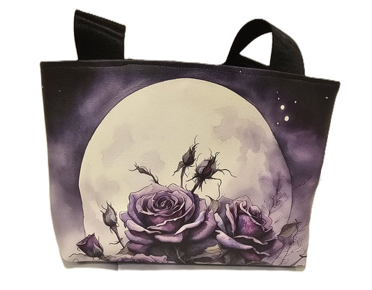Gothic Moon and Roses Tote Bag