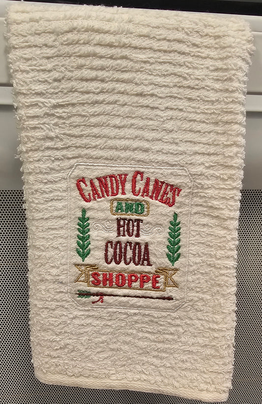 Candy Canes and Hot Cocoa Shoppe Towel