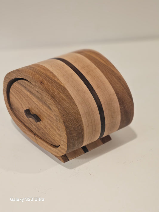 Handcrafted Wooden Bandsaw Box – Barrel Style
