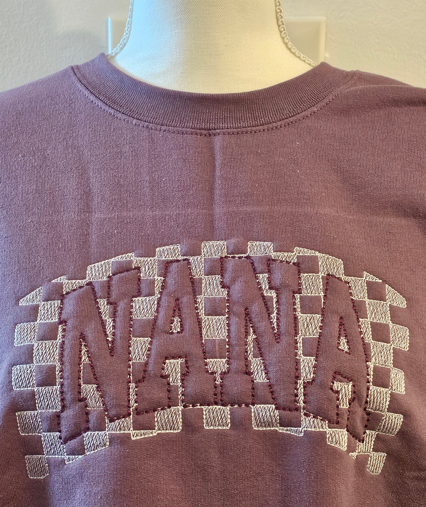 NANA Embroidered Sweatshirt – Cozy Checker Patchwork Design