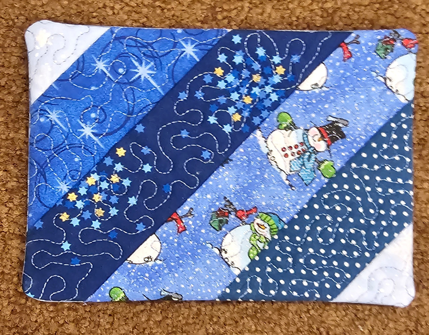 Snowman Winter Wonderland Mug Rug – Quilted Coaster Mat