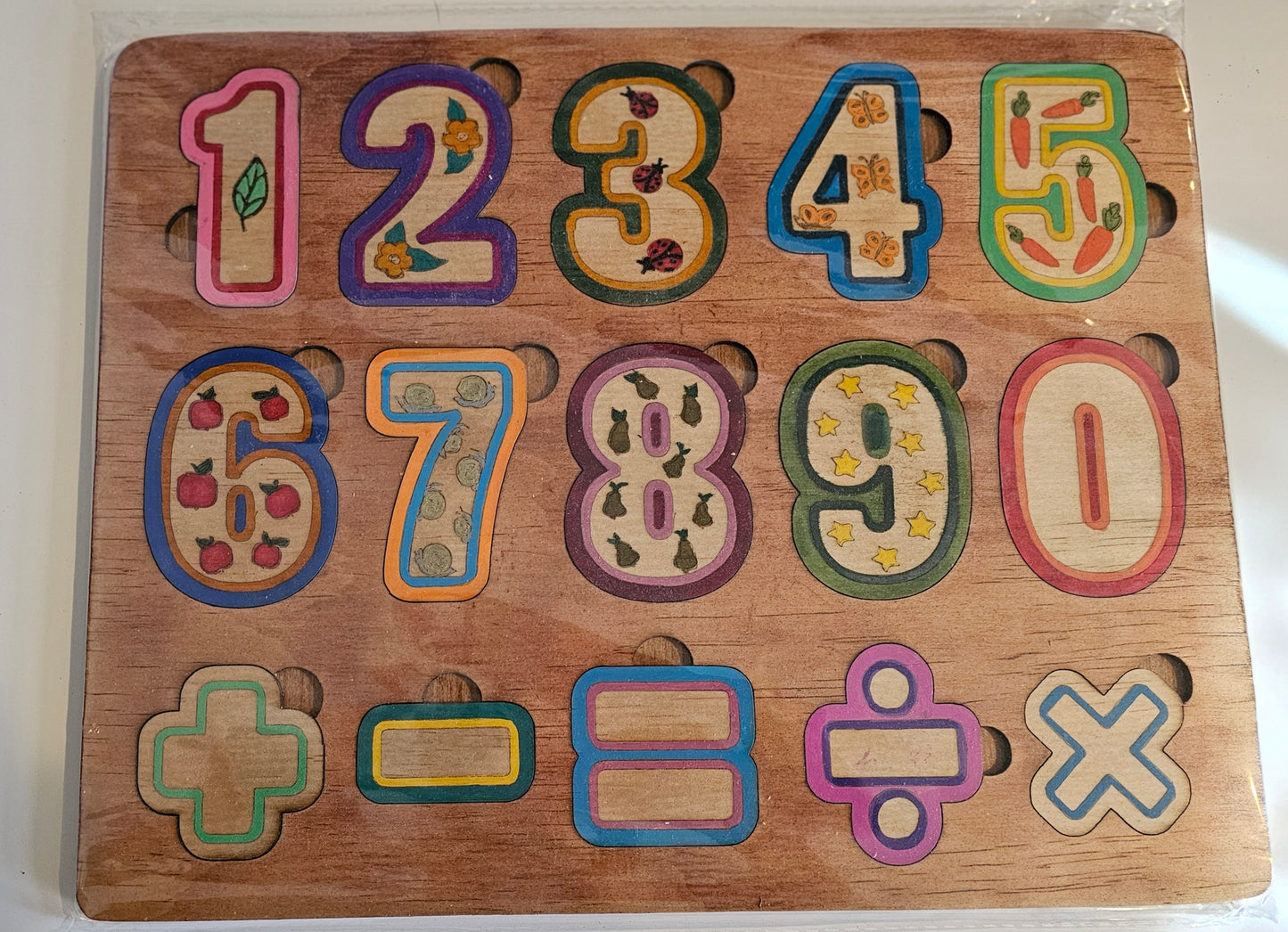 Wooden Numbers &amp; Math Symbols Puzzle – Educational Learning Toy