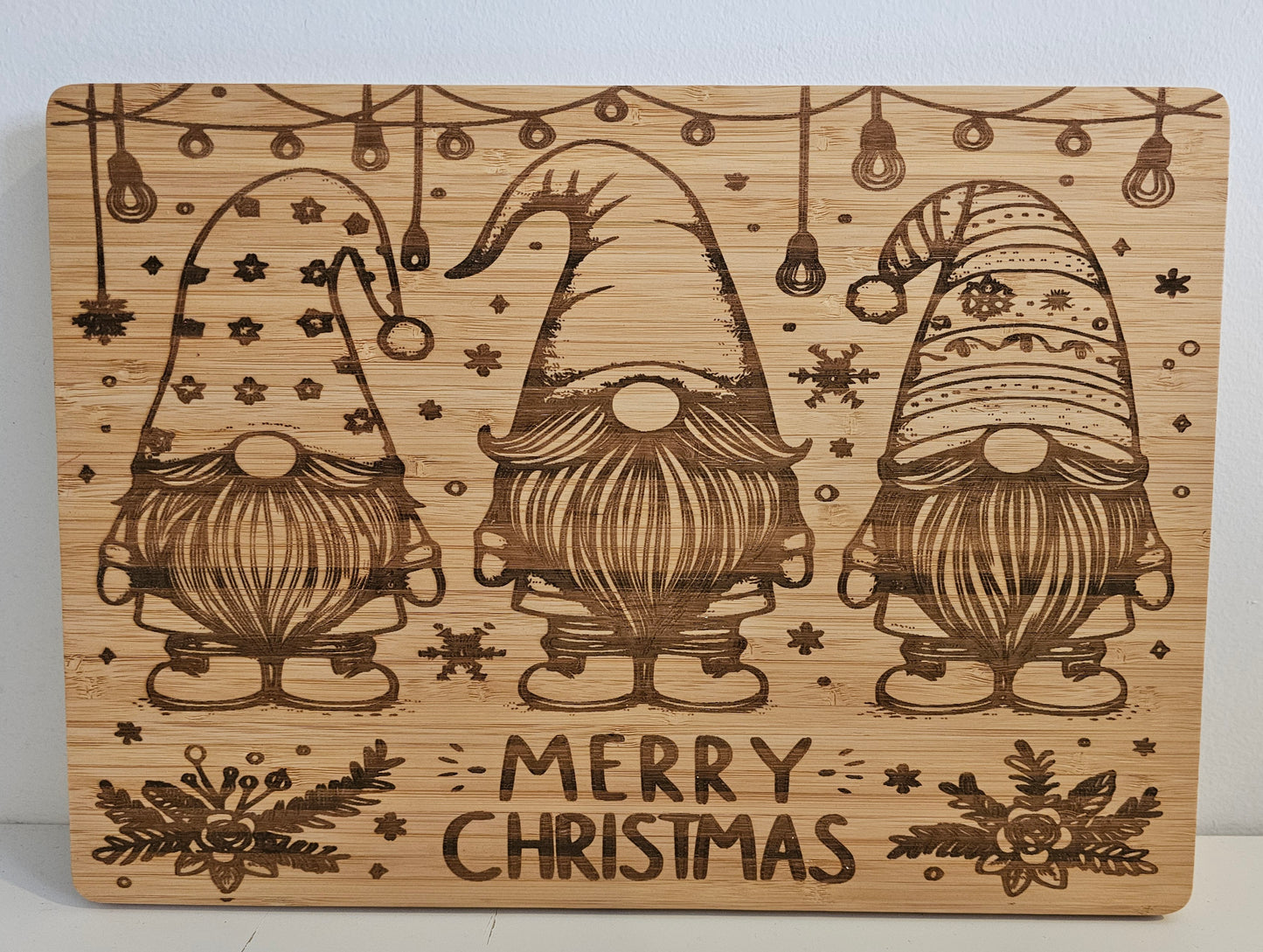 Whimsical Gnome Christmas Cutting Board – Handcrafted Holiday Charm